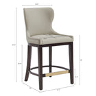 Manhattan Comfort Blair Modern Wood Upholstered Counter Stool in Stone - Set of 2