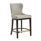 Manhattan Comfort Blair Modern Wood Upholstered Counter Stool in Stone - Set of 2