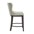 Manhattan Comfort Blair Modern Wood Upholstered Counter Stool in Stone - Set of 2