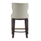 Manhattan Comfort Blair Modern Wood Upholstered Counter Stool in Stone - Set of 2