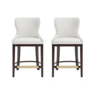 Manhattan Comfort Blair Modern Wood Upholstered Counter Stool in White - Set of 2
