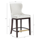 Manhattan Comfort Blair Modern Wood Upholstered Counter Stool in White - Set of 2