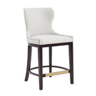 Manhattan Comfort Blair Modern Wood Upholstered Counter Stool in White - Set of 2