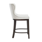 Manhattan Comfort Blair Modern Wood Upholstered Counter Stool in White - Set of 2