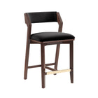Manhattan Comfort Patricia Modern Wood Upholstered Counter Stool in Black - Set of 2