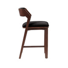 Manhattan Comfort Patricia Modern Wood Upholstered Counter Stool in Black - Set of 2