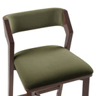 Manhattan Comfort Patricia Modern Wood Upholstered Counter Stool in Turtle Green - Set of 2