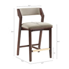 Manhattan Comfort Patricia Modern Wood Upholstered Counter Stool in Linen - Set of 2