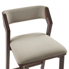 Manhattan Comfort Patricia Modern Wood Upholstered Counter Stool in Linen - Set of 2
