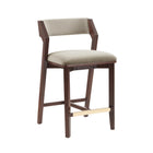 Manhattan Comfort Patricia Modern Wood Upholstered Counter Stool in Linen - Set of 2