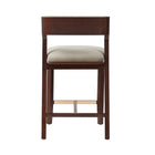 Manhattan Comfort Patricia Modern Wood Upholstered Counter Stool in Linen - Set of 2