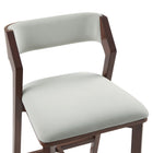 Manhattan Comfort Patricia Modern Wood Upholstered Counter Stool in White Glacier - Set of 2