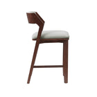 Manhattan Comfort Patricia Modern Wood Upholstered Counter Stool in White Glacier - Set of 2