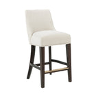 Manhattan Comfort Beever Modern Chenille Wood Counter Stool in Cream - Set of 2