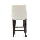 Manhattan Comfort Beever Modern Chenille Wood Counter Stool in Cream - Set of 2