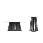 Manhattan Comfort Layla Scandinavian Modern 2-Piece Coffee Table & End Table Set in Black