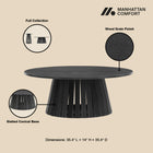 Manhattan Comfort Layla Scandinavian Modern 2-Piece Coffee Table & End Table Set in Black