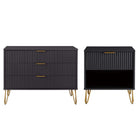 Manhattan Comfort Dumbo Modern 2-Piece Dresser Set in Black