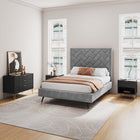 Manhattan Comfort Dumbo Modern 2-Piece Dresser Set in Black - 2-DB01-BK