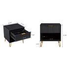 Manhattan Comfort Dumbo Modern 2-Piece Dresser Set in Black - 2-DB01-BK