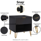 Manhattan Comfort Dumbo Modern 2-Piece Dresser Set in Black - 2-DB01-BK