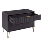 Manhattan Comfort Dumbo Modern 2-Piece Dresser Set in Black - 2-DB01-BK