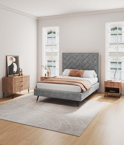 Manhattan Comfort Dumbo Modern 2-Piece Dresser Set in Golden Brown