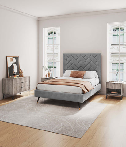 Manhattan Comfort Dumbo Modern 2-Piece Dresser Set in Rustic Gray