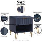 Manhattan Comfort Dumbo Modern 2-Piece Dresser Set in Midnight Blue - 2-DB01-MB