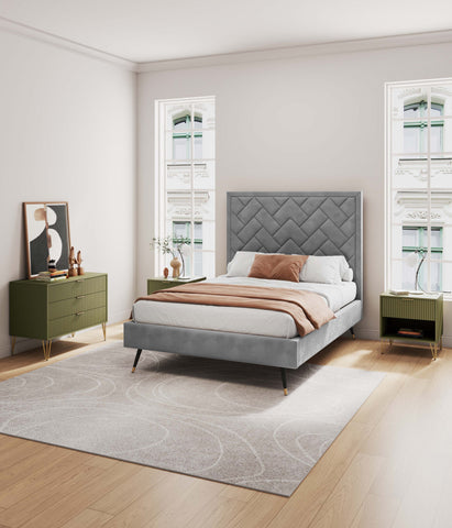 Manhattan Comfort Dumbo Modern 2-Piece Dresser Set in Olive Green