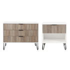 Manhattan Comfort Dumbo Modern 2-Piece Dresser Set in Rustic Gray and White