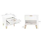 Manhattan Comfort Dumbo Modern 2-Piece Dresser Set in White - 2-DB01-WH