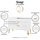 Manhattan Comfort Dumbo Modern 2-Piece Dresser Set in White - 2-DB01-WH