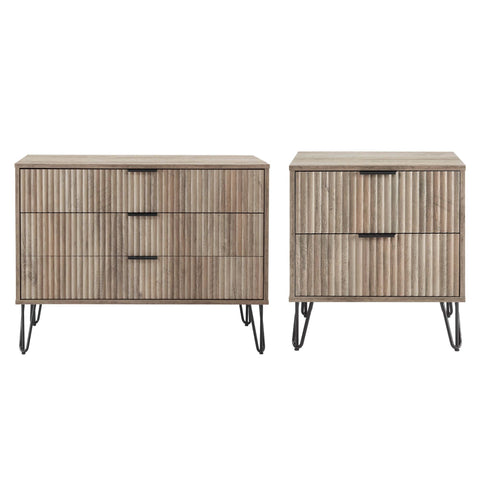 Manhattan Comfort Dumbo Modern 2-Piece Dresser Set in Rustic Gray
