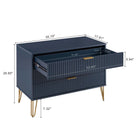 Manhattan Comfort Dumbo Modern 2-Piece Dresser Set in Midnight Blue - 2-DB02-MB