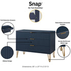 Manhattan Comfort Dumbo Modern 2-Piece Dresser Set in Midnight Blue - 2-DB02-MB