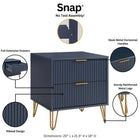 Manhattan Comfort Dumbo Modern 2-Piece Dresser Set in Midnight Blue - 2-DB02-MB