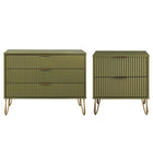 Manhattan Comfort Dumbo Modern 2-Piece Dresser Set in Olive Green