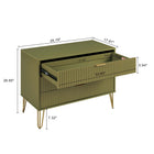 Manhattan Comfort Dumbo Modern 2-Piece Dresser Set in Olive Green - 2-DB02-OG