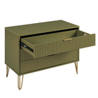 Manhattan Comfort Dumbo Modern 2-Piece Dresser Set in Olive Green - 2-DB02-OG