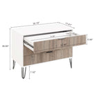 Manhattan Comfort Dumbo Modern 2-Piece Dresser Set in Rustic Gray and White - 2-DB02-WG