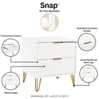 Manhattan Comfort Dumbo Modern 2-Piece Dresser Set in White - 2-DB02-WH