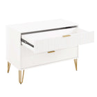 Manhattan Comfort Dumbo Modern 2-Piece Dresser Set in White - 2-DB02-WH