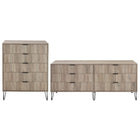 Manhattan Comfort2-Piece DUMBO Modern  5-Drawer Tall Dresser and DUMBO Modern 6-Drawer Double Low Dresser in Rustic Grey