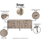 Manhattan Comfort2-Piece DUMBO Modern  5-Drawer Tall Dresser and DUMBO Modern 6-Drawer Double Low Dresser in Rustic Grey