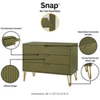Manhattan Comfort2-Piece DUMBO Modern  5-Drawer Tall Dresser and DUMBO Modern 3-Drawer Standard Dresser in Olive Green