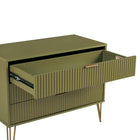 Manhattan Comfort2-Piece DUMBO Modern  5-Drawer Tall Dresser and DUMBO Modern 3-Drawer Standard Dresser in Olive Green