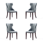 Manhattan Comfort Reine Traditional Wood Upholstered Dining Chair in Gray - Set of 4