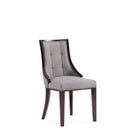 Manhattan Comfort Fifth Avenue Traditional Wood Upholstered Dining Chair in Gray - Set of 4