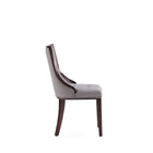 Manhattan Comfort Fifth Avenue Traditional Wood Upholstered Dining Chair in Gray - Set of 4